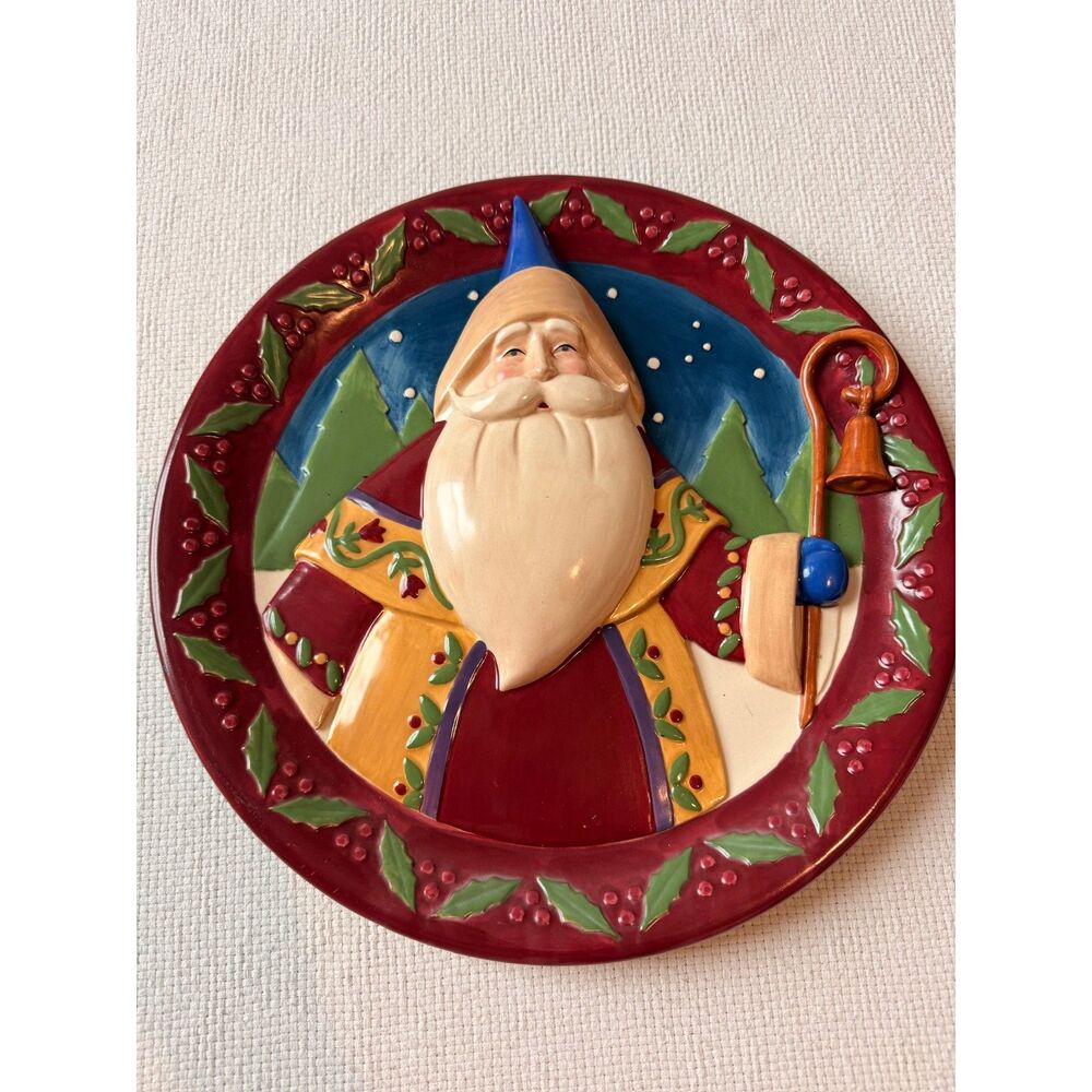 Heartwood Creek Jim Shore Santa Decorative Wall Plate 12" Christmas Holiday